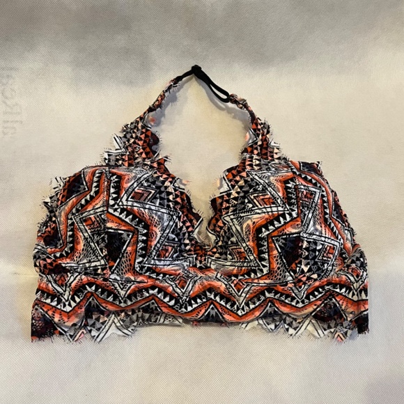 Victoria's Secret Pink Geo Aztec Lace Halter Neck Lightly lined bralette Bra S - Picture 4 of 8